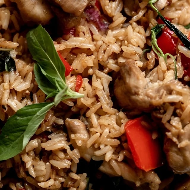 Spicy Basil Fried Rice.